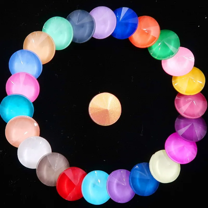 Стеклянные кристаллы 8 мм 10 мм желейные конфеты AB& радужные цвета микс круглые Rivoli Форма Клей На Стразы бусины ручной работы diy Обрезка - Color: A25 colors mix