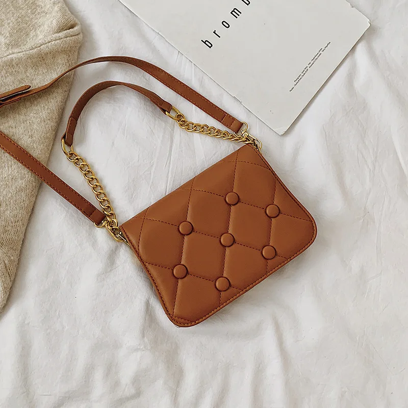 

CHIC Bag Women's 2019 New Style Korean-style Versatile Textured Retro Simple Shoulder Bag Shoulder Fashion Small Square Bag