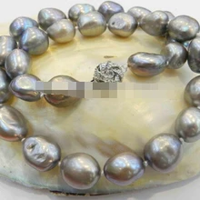 989 большое 10-11 мм серебристо-серое ожерелье из настоящего культивированного жемчуга в стиле барокко 18KGP с кристаллами