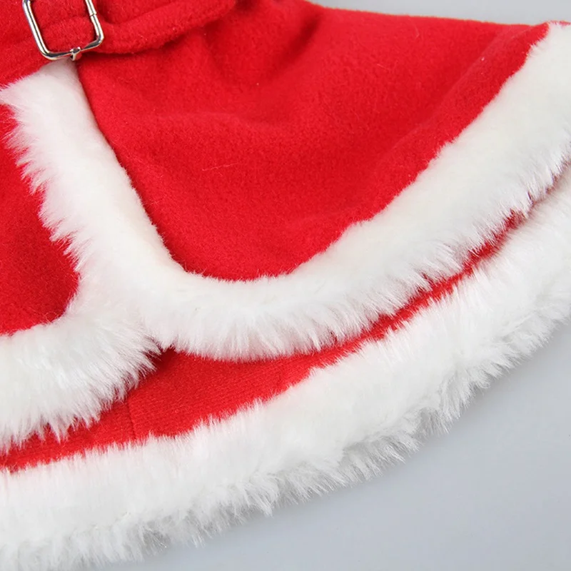 Рождественский плащ для кошек с Санта Клаусом, теплый костюм для кошек, флисовое пончо, пальто для кошек, теплая Рождественская одежда для кошек, вечерние платья для праздников