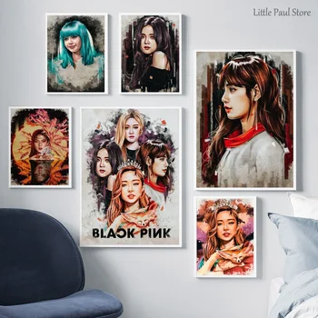 

Blackpink Music poster Canvas Art Print Wall Pictures for Living Room No Frame