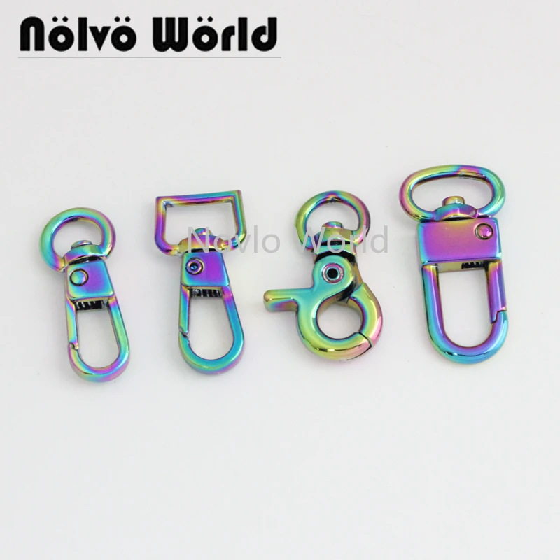round rainbow swivel hooks,metal spring clasps for handbag,49*26*11 mm