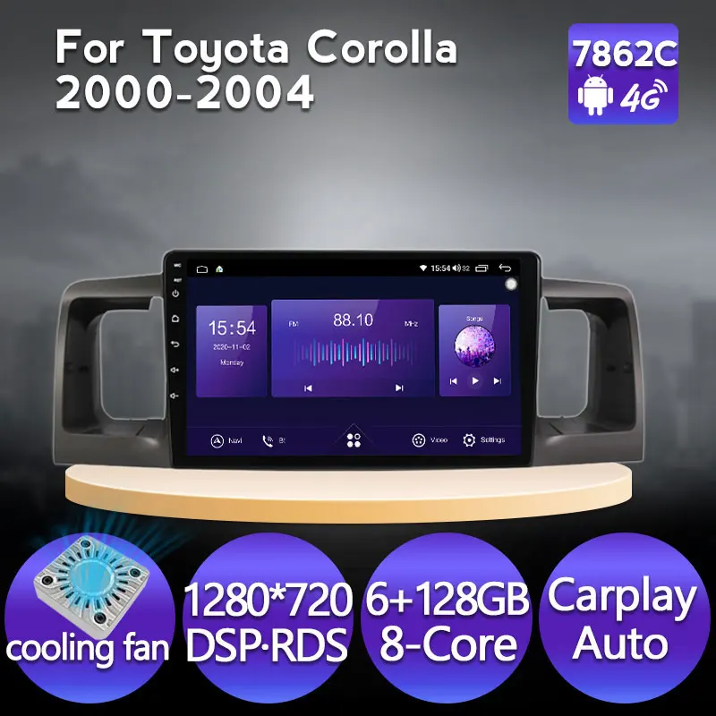 Автомагнитола для Toyota Corolla E130 E120 2000-2004 автомагнитола на Android автомобильный