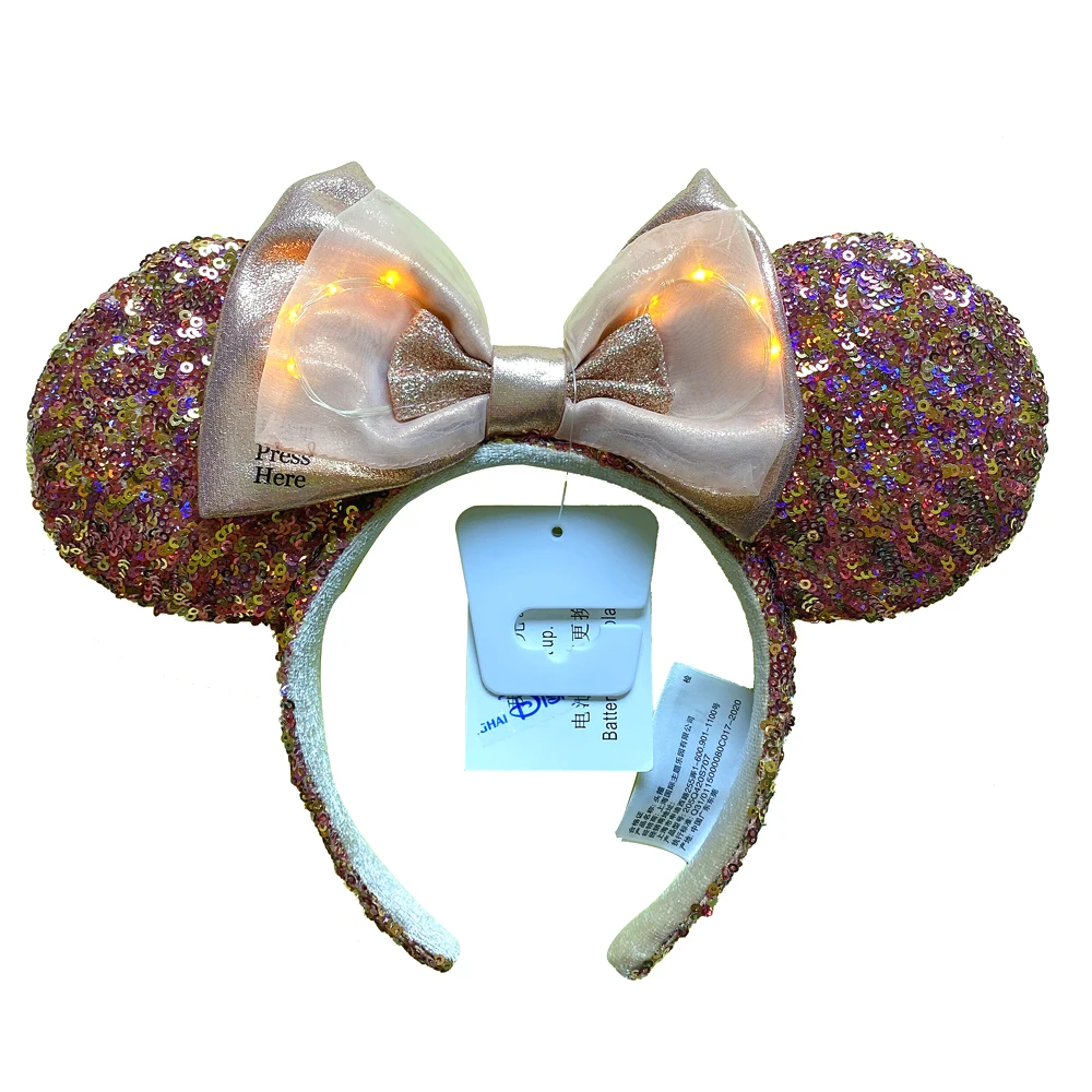 Original Disney Mickey Mouse Ears Headband Sequin EARS COSTUME Hairband Cosplay Plush Adult/Kids Headband Gift morticia addams costume