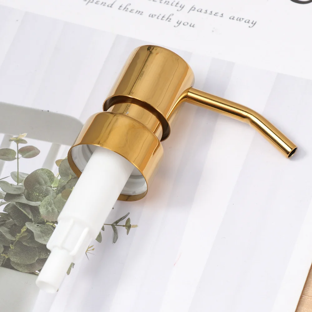 

1PC Soap Pump Dispenser Stainless Steel Bottle Pump Rose Gold Shower Nozzle Electroplating Pump Head Shampoo Press