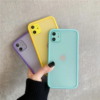 

Mint Hybrid Simple Matte Bumper Phone Case for iphone 11 Pro Max XR X XS Max 6S 8 7 Plus Shockproof Soft TPU Silicon Clear Cover