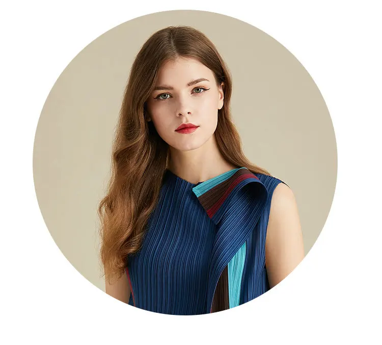 Miyake fold платье в полоску с круглым вырезом прямое платье доступно без рукавов