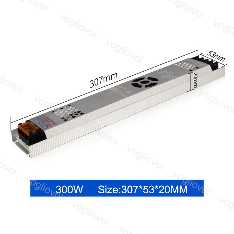 Vogliovoi светодиодный трансформатор DC12V 60W 100W 150W 200W IP20 110/220V Алюминий серебристый светодиодный драйвер Мощность адаптер для 3528 5050