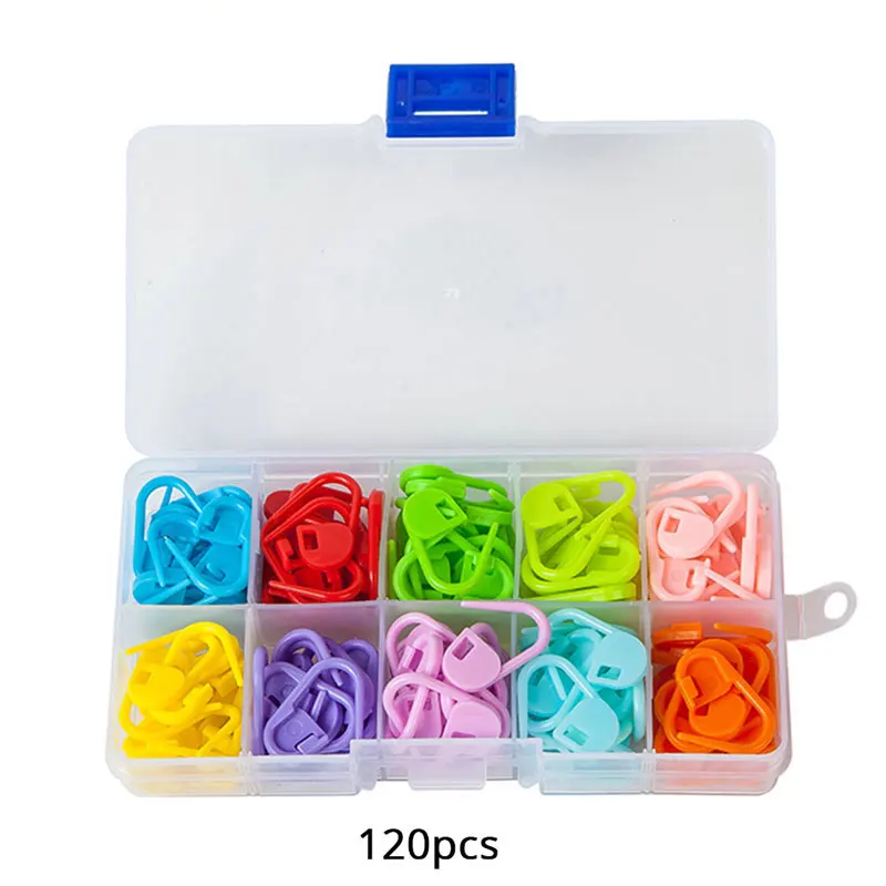 120pcs 20 шт-1 20 шт Looen пластиковые маркеры для стежков смешанные цвета вязание крючком фиксирующая стежка Подставка Для Вязания Иглы Швейные аксессуары - Цвет: 120pcs