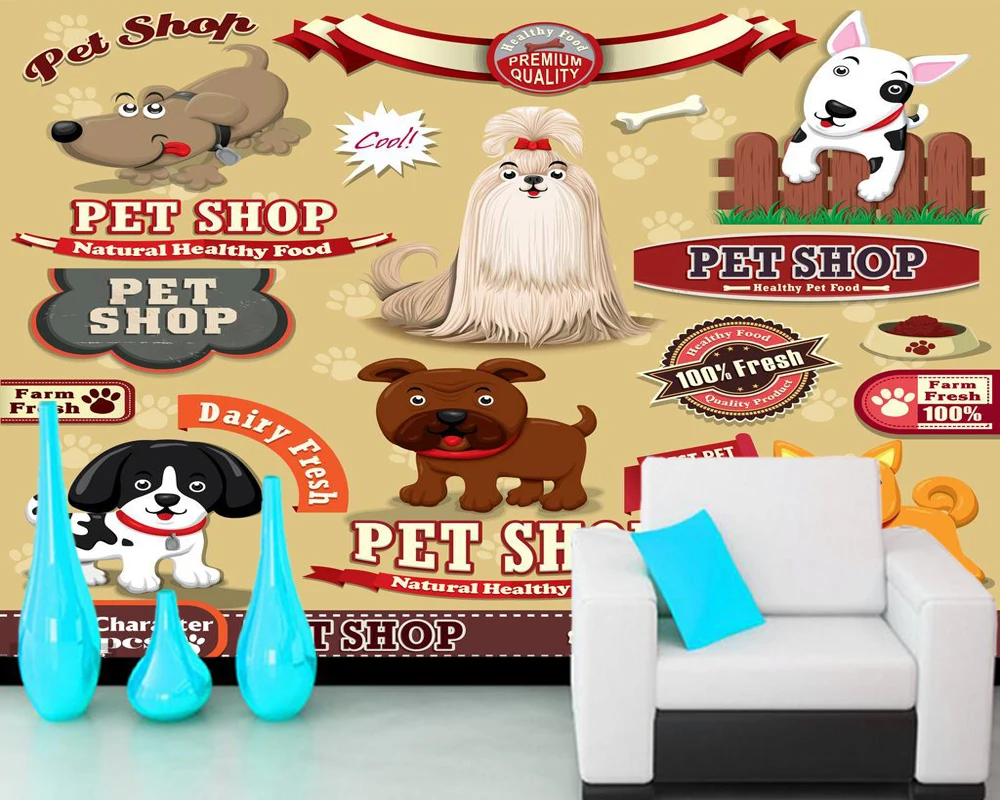 Papel де parede Ретро Pet shop обои фрески для спальни гостиной ТВ стены кухни |