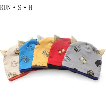 

Newborn Hat Cotton Material 3-18 Months Baby Tire Cap Autumn Winter Style Baby Adjustable Child Hat Indoor Warm Cover Headgear