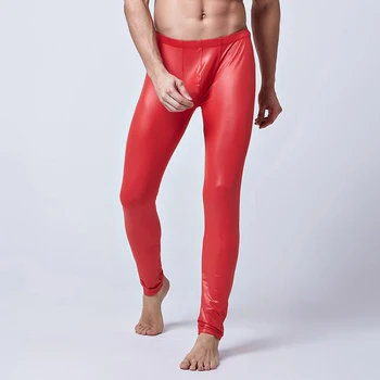 

Men's PU Leather Legging Wet Look Skinny Pants Long Trousers Clubwear Underwear Full Length Home Nightclub Sexy New Male