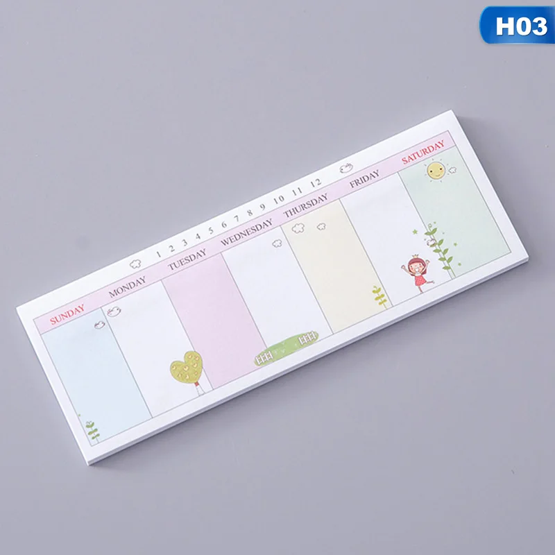 Kawaii милый Еженедельный план бумага Скрапбукинг наклейки липкие заметки Канцтовары Школьные принадлежности блокнот - Цвет: 03