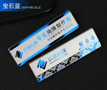 

Free shipping 20pcs/lot customized logo name badge; stainless steel name plate; name holder; badge holder nb21