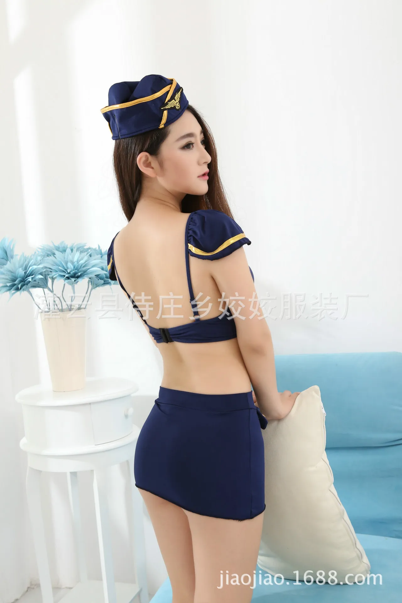 2019 Time-limited Real Sexy Underwear Cosplay Role Playing Temptation Large Size Uniform Stewardess Dress Female Hardcover