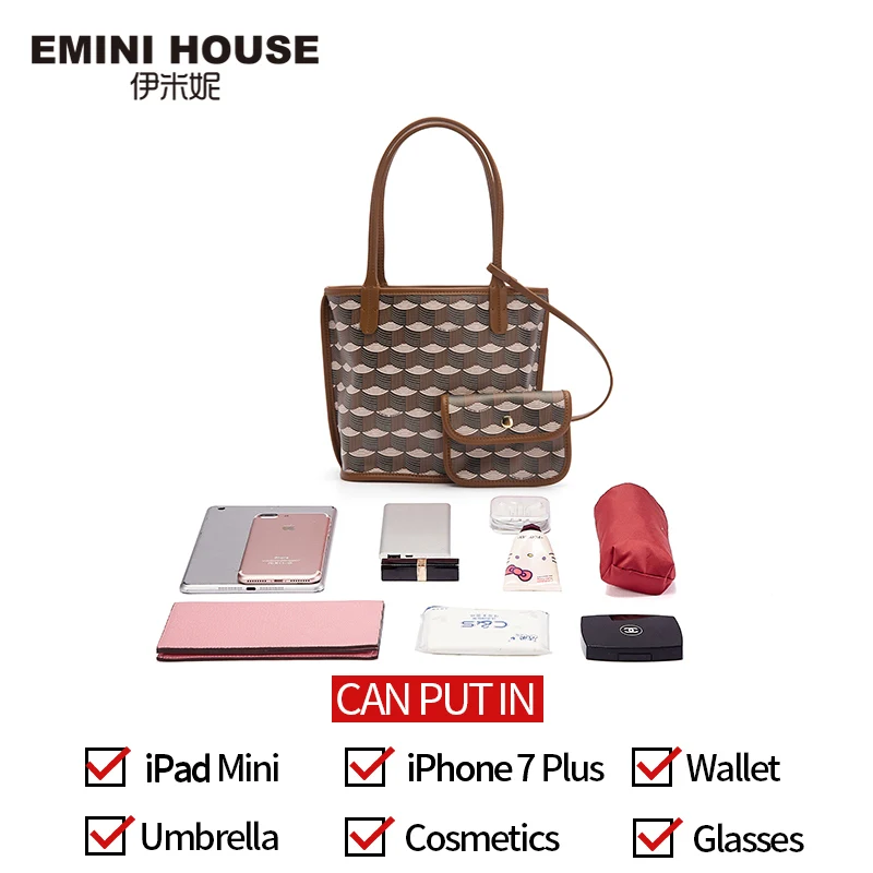 EMINI HOUSE ПВХ женская сумка-тоут роскошные сумки женские сумки дизайнерские сумки через плечо для женщин композитная сумка
