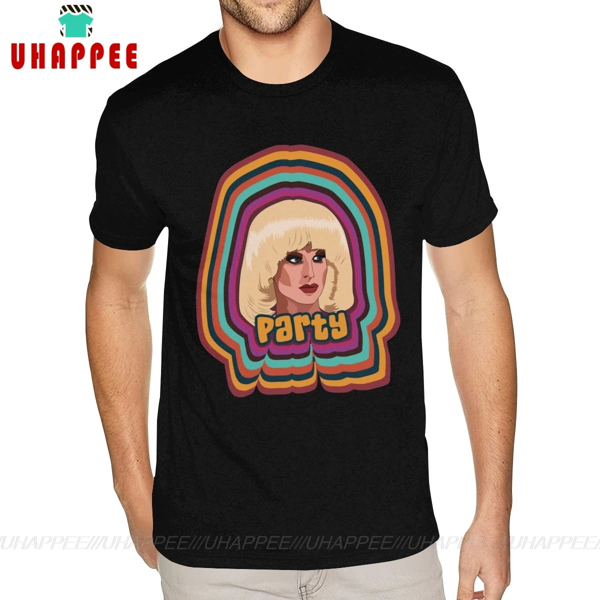 Дешевые футболки с принтом Katya Zamolodchikova вечерние мужские коротким рукавом и на
