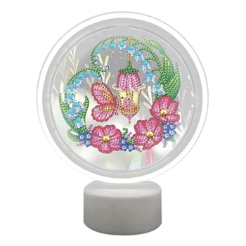 

DIY Diamond Painting Led Light 5D Diamond Embroidery Light Home Neon Decoration Butterfly Lily Of the Valley