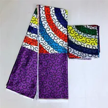 Горячая 4Y органза+ 2Y лента Материал цветной Nigrian дизайн Африканский Воск узор атласная шелковая ткань TJ102516