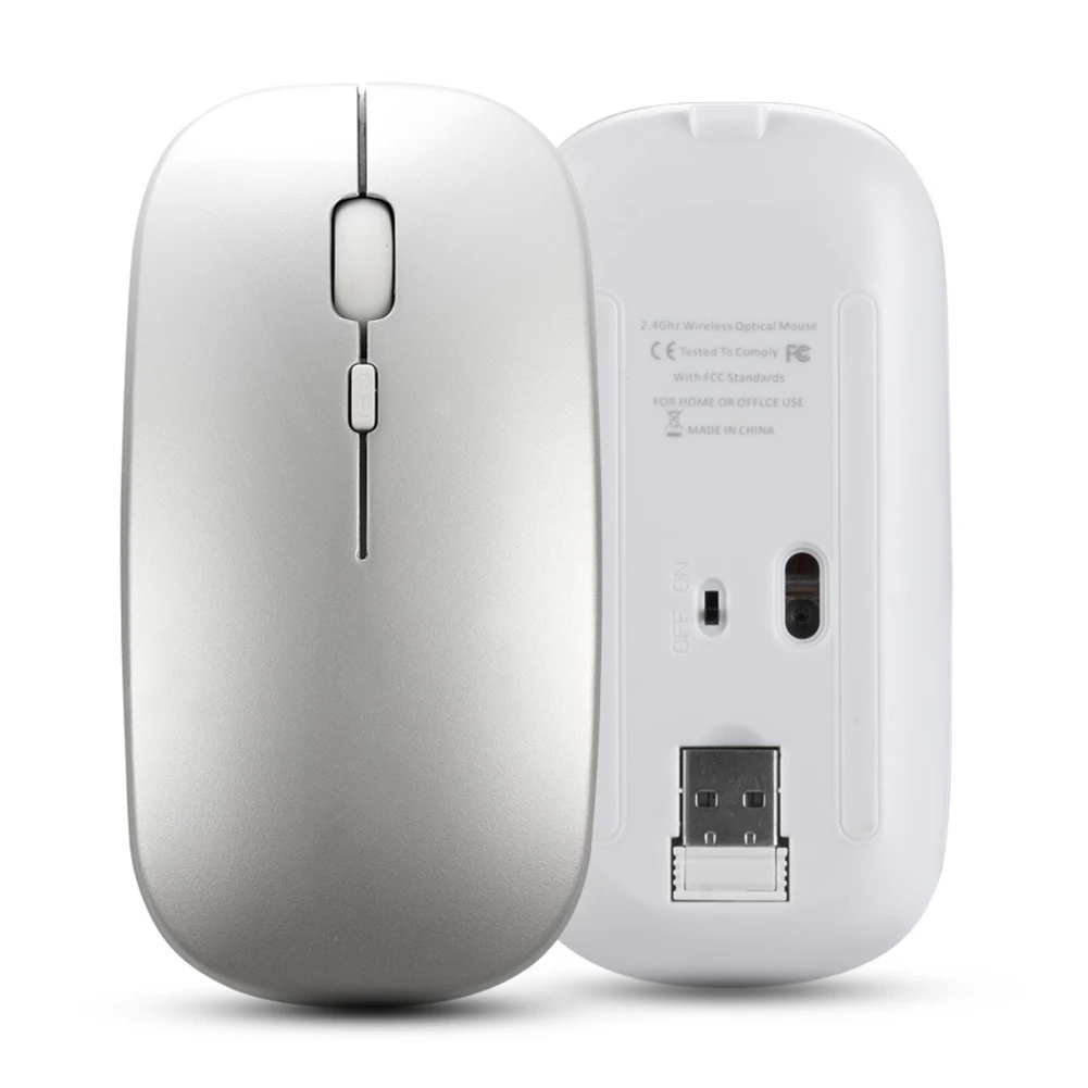 Перезаряжаемая Беспроводная Bluetooth мышь USB двойной режим Игровые Мыши для ПК геймера ноутбука JFlyer