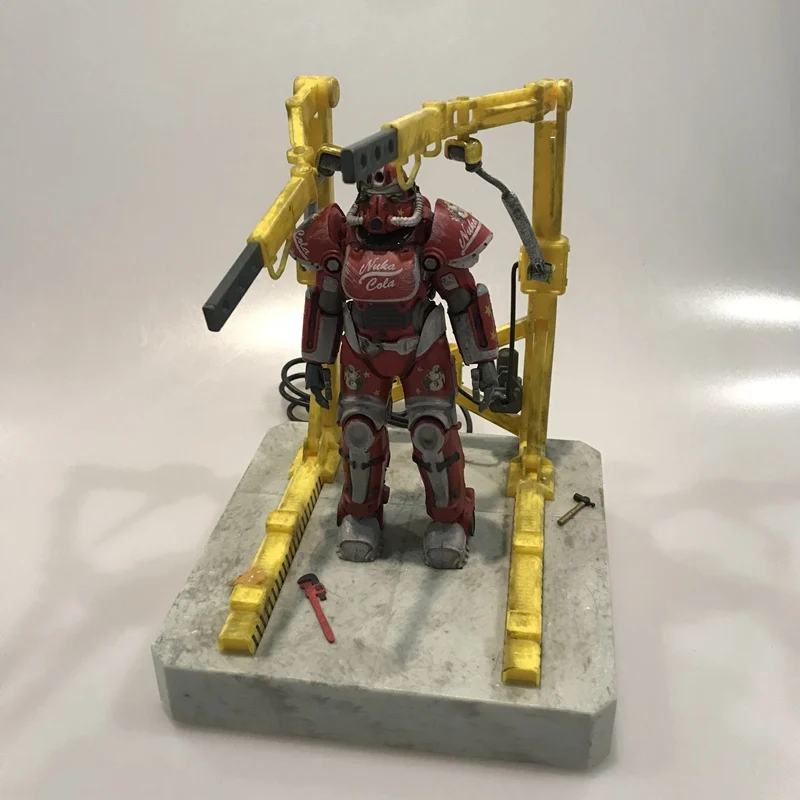

Original DST Figurine Secondhand 7'' Games: Fallout Nuka Power Armor Moment Scene Action Figure with Base Collectible Model Toy