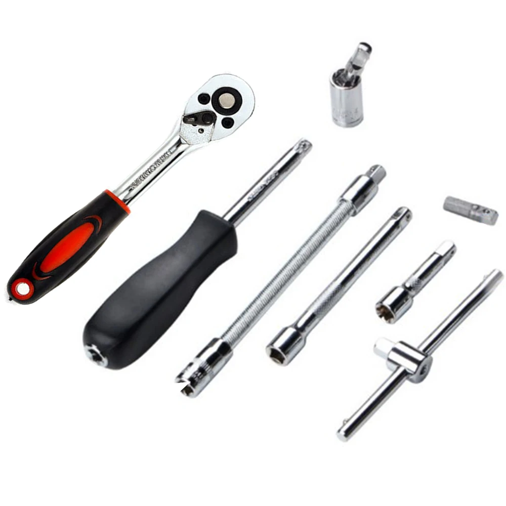

Rust-proof Home Hand Tools Sleeve Ratchet 1/4" 46pcs Tool Set Car Bicycle Repair Kit New Arrivals