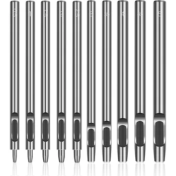 

10Pcs Leather Hole Punch Cutter 0.5mm-5mm Leather Working Tools for Leather Plastics Round Hollow Hole Punch Cutter Tool
