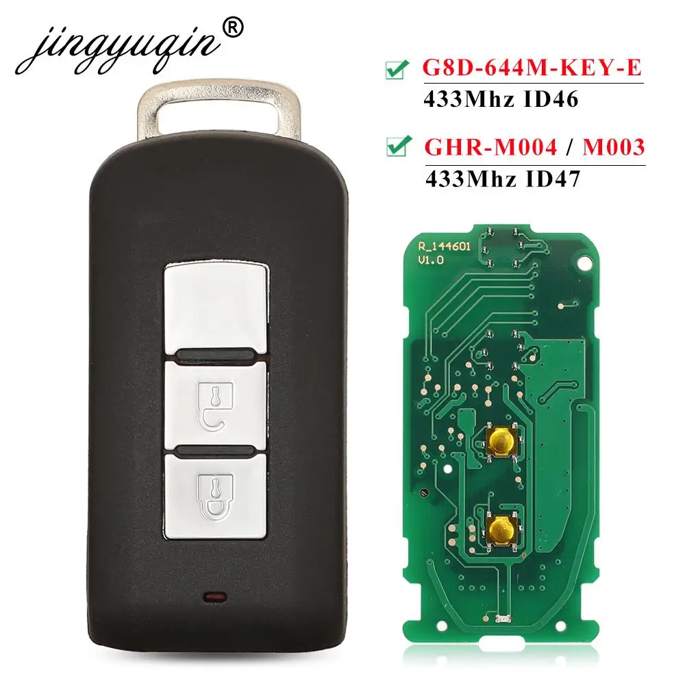 Jingyuqin дистанционный смарт ключ-брелок 2BTN 433 МГц ID46 ID47 для Mitsubishi Lancer Outlander ASX G8D-644M-KEY-E