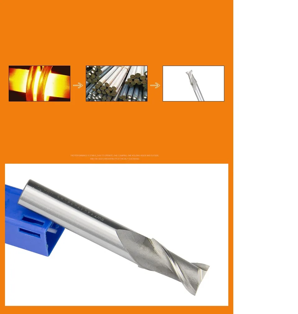 CNC-Bearbeitungswerkzeug: 2-Schneidiger Wolframstahl-Fräser für Weißstahl, 3*6*8*52/8*8*19*63, Verschiedene Packoptionen für Werkzeugmaschinen – Detail 6