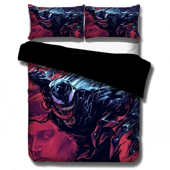 

Marvel Superhero 3D Bedding Set Duvet Covers Venom The Avengers Comforter Bedding Sets Bedclothes Bed Linen Bed Set (NO sheet)