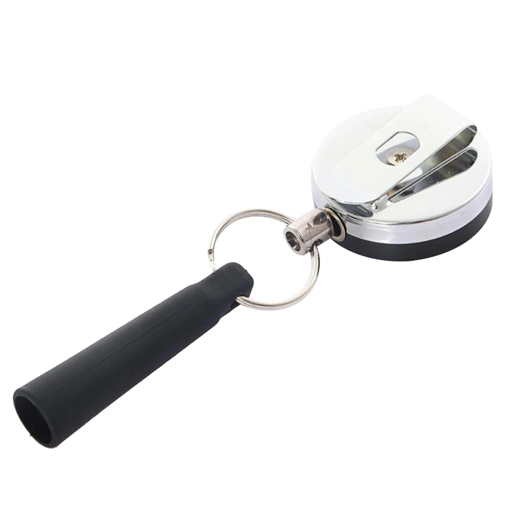 Self Retracting Wire Rope Reel Tight Metal Belt Clip with Pen/Pencil Holder