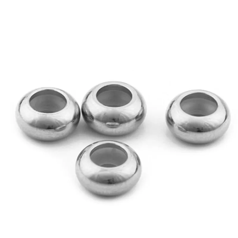 10 Stück/Set Edelstahl-Abstandsperlen Stopper-Perlen mit Silikon-Gummi passend für Schiebe-Armbänder zur Schmuckherstellung DIY-Zubehör – Detail 4