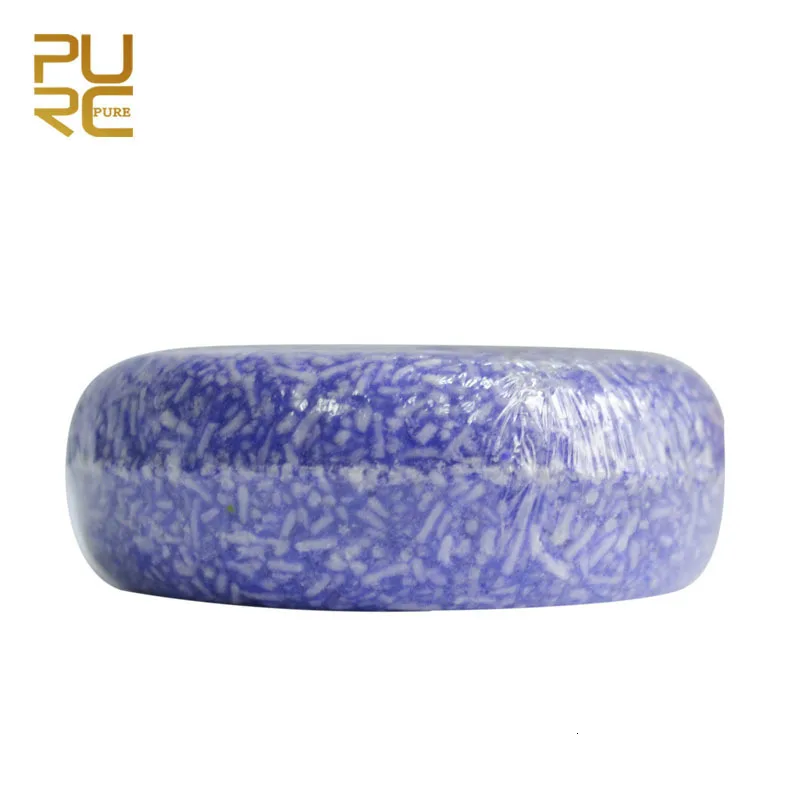 Фиолетовый органический Лавандовый Твердый шампунь чистый ручной работы холодный обработанный шампунь для волос без химикатов или разрывов банок
