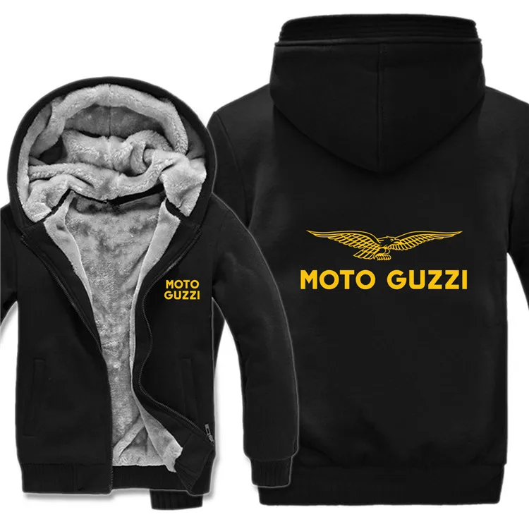 Зимние толстовки moto guzzi, мужские пальто на молнии, флисовая утепленная мужская Толстовка moto guzzi, пуловер - Цвет: as picture
