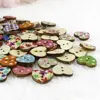 18mm 100 Pcs Multi-Color 2 Holes DIY Heart Shaped Decorative Button DIY Wood Buttons for Sewing Clothing Crafts - Image 4