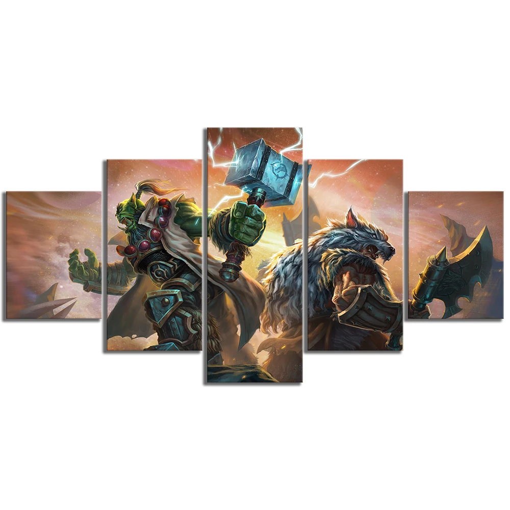 5 Piece Video Game WOW DOTA 2 Painting Poster Decorative Mural Art Room Wall Decor Canvas painting