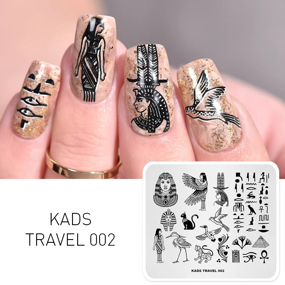 

KADS 7 Different Design Travel Series International style Nail Art Stamping Template nail art stencil Nail Stamping Tools
