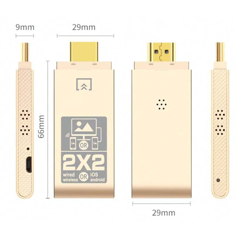 2,4G Беспроводная HDMI двойная система Двойной режим Wifi Дисплей приемник ТВ-палка Miracast Airplay зеркальный экран адаптер для iOS Android