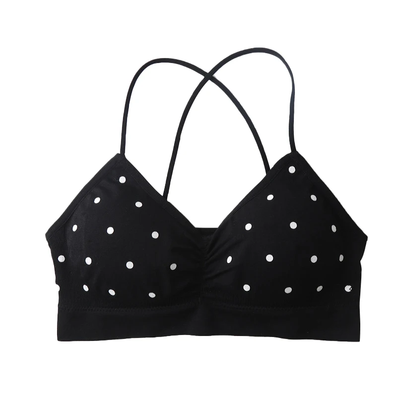 Women Lingerie Bra Push Up Sports Seamless Polka Dot Soft Tube Top