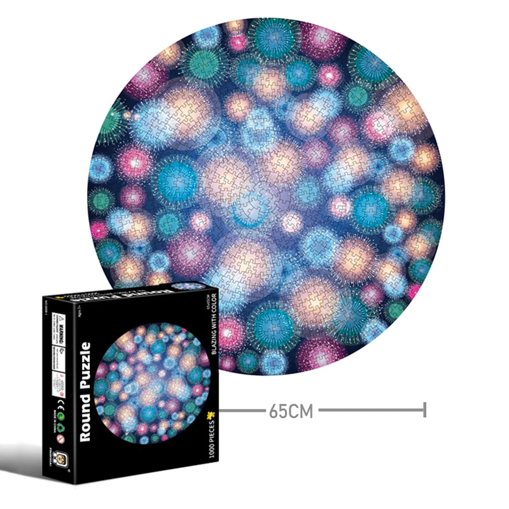 1000 pcs/set DIY Color Jigsaw Puzzle Rainbow Round Geometrical For Adult I6Q0 