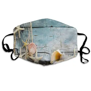 

Face Mask Seashells Starfishes Beach Sand Unique Cycling Half Face Earloop Mouth Mask For Girls