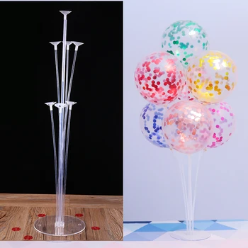 

7 Tubes Balloons Stand Balloon Holder Column Confetti Balloon Baby Shower Kids Birthday Party Wedding Decoration Supplies