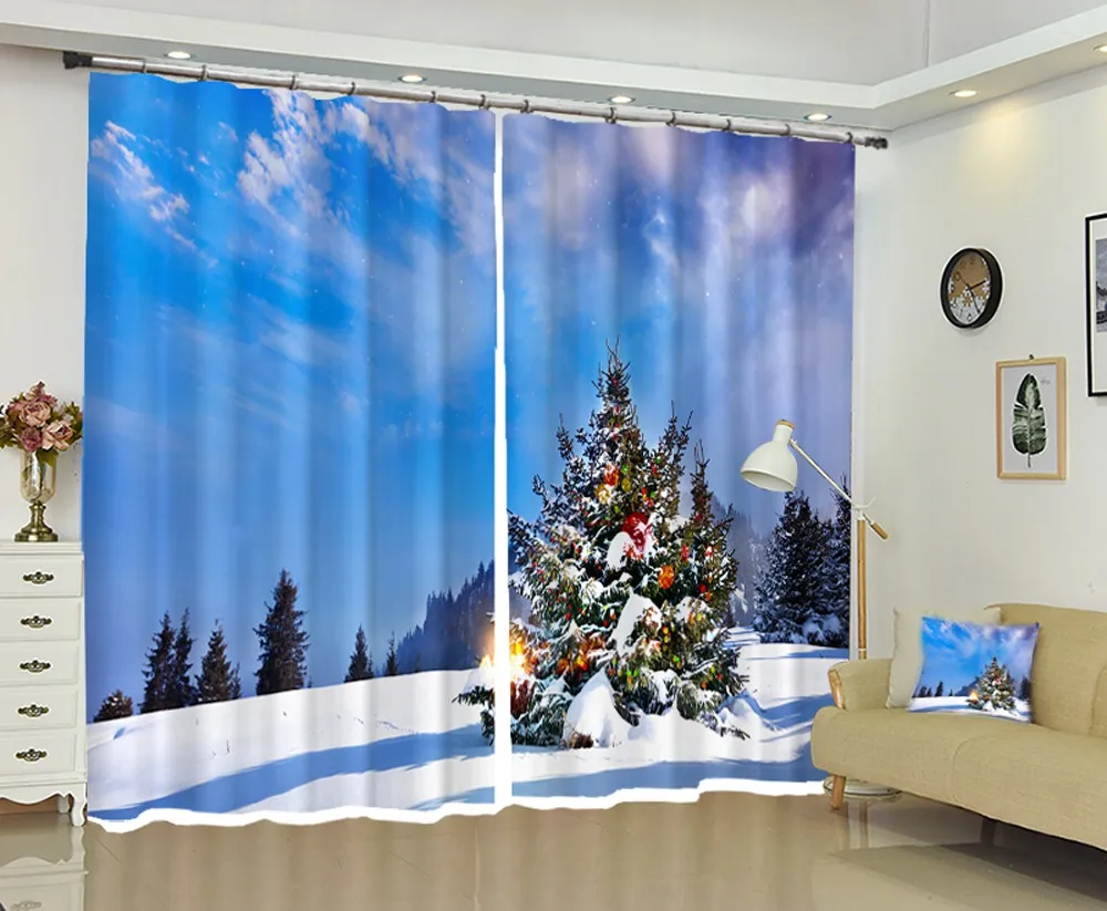 Индивидуальные 3D затемненные шторы на карту пользовательский размер магазин тема отель счастливый год рождественский подарок ins стиль украшения