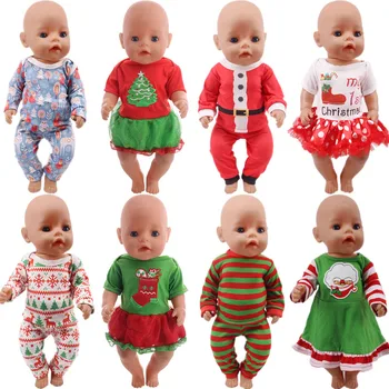 

Doll Clothes Christmas Series For 18 Inch American Dolls & 43 Cm New Born Baby Items,Our Generation,Christmas Gifts For Kids Toy