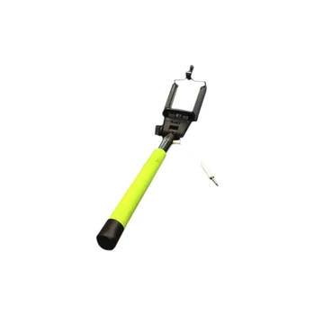 

Wired Self Portrait Extendable Handled Telescoping Stick Adjustable Phone Holder & Built-in Remote Shutter Green NC99