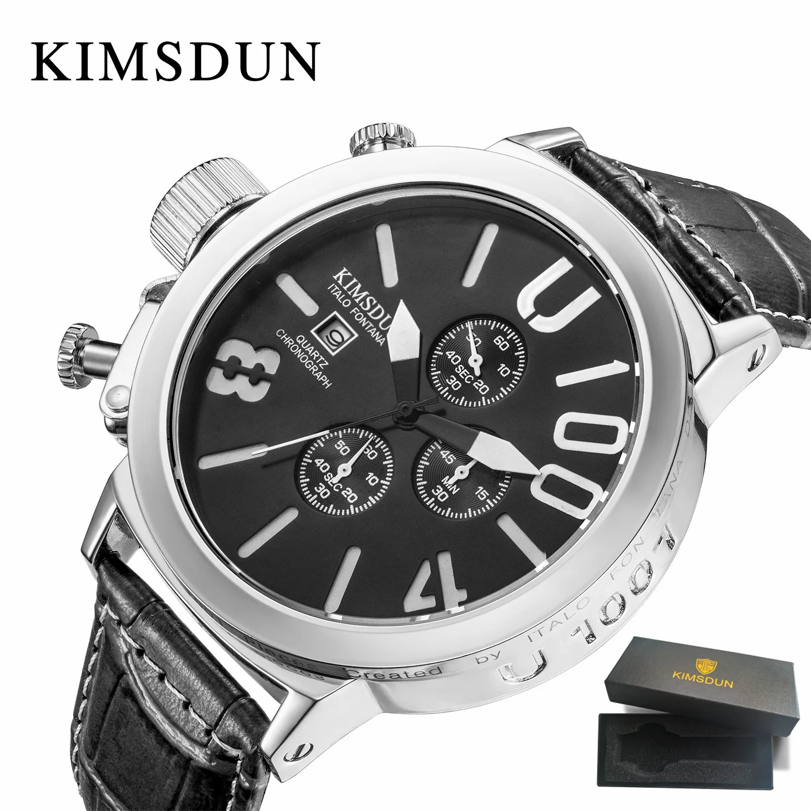 KIMSDUN брендовые большие мужские модные роскошные повседневные кварцевые часы