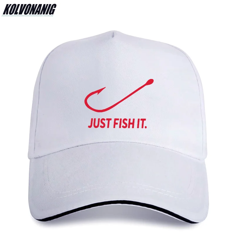 Бейсболка с забавным принтом для рыбалки Just Fish It, мужская хлопковая бейсболка с регулируемым козырьком, унисекс, солнцезащитные кепки, Кепка для водителя грузовика - Цвет: White 02