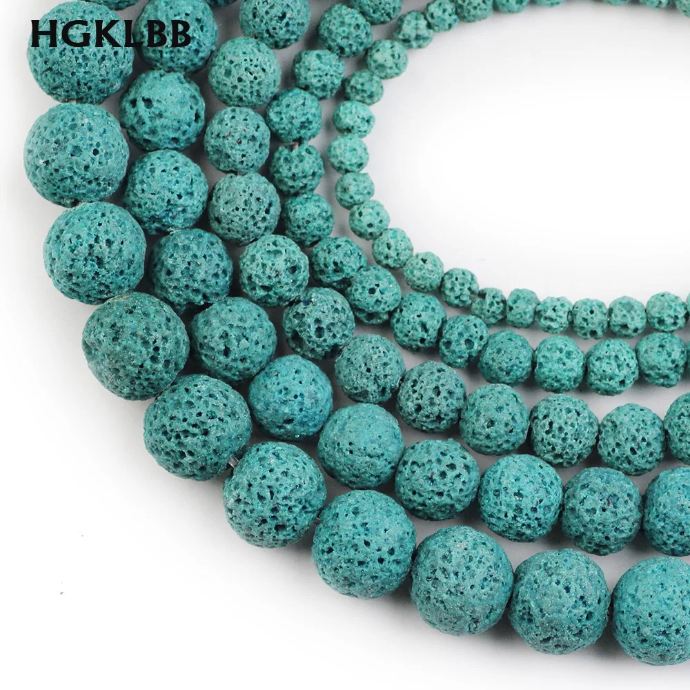Бусины из вулканической лавы HGKLBB круглые 4/6/8/10/12 мм | Украшения и аксессуары