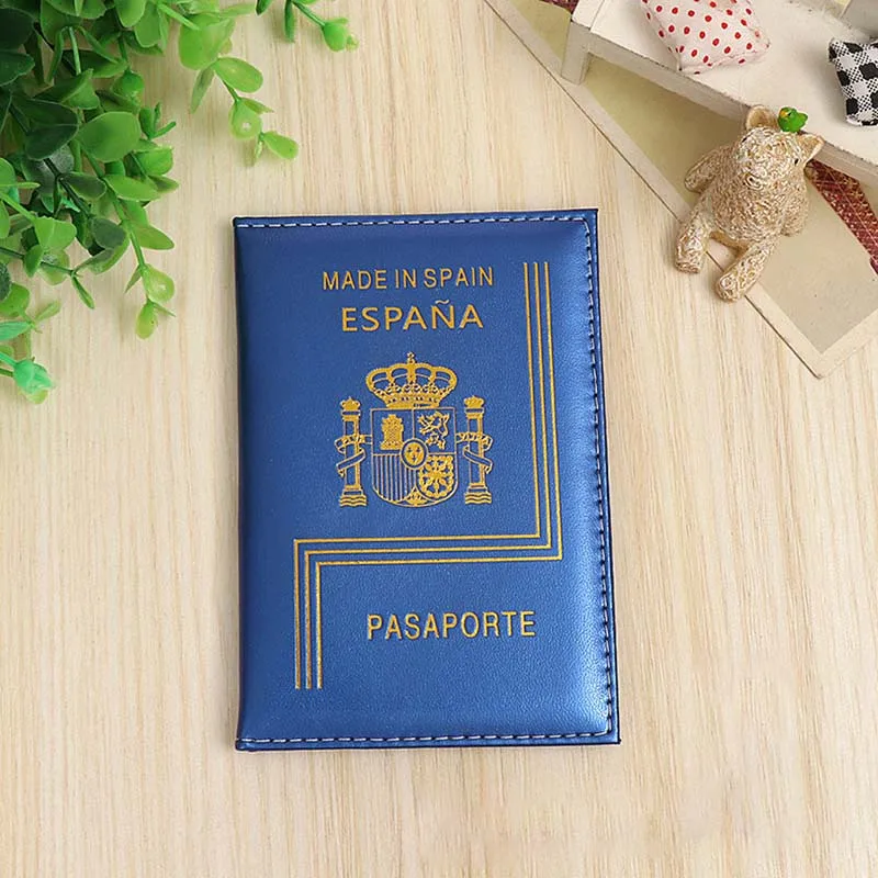 blue Высокое качество, модная испанская Обложка для паспорта, защитный чехол Espana, Обложка для паспорта, для путешествий, для женщин, из искусственной кожи чехол для паспорта - Цвет: blue