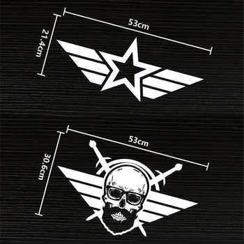 

2pcs For US Army Skull Logo Door Side Stickers for Jeep Rubicon Compass Nissan Toyota Dodge Benz Waterproof Reflective Decal